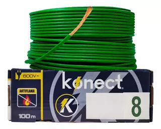 Cable Electrico Cca Konect Calibre 8 Verde 100 Metros 1 Pzs