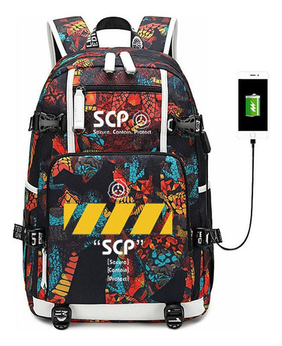 L Scp Game Usb Port Mochila Bolsa Libro Escolar Estudiantes