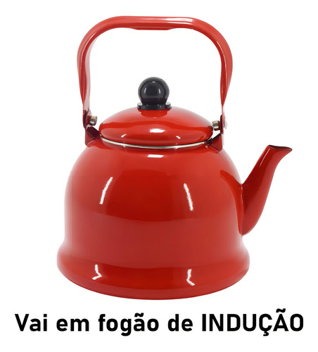 Chaleira Retrô Vintage Ferro Esmaltado 1700ml Mimo Style Cor