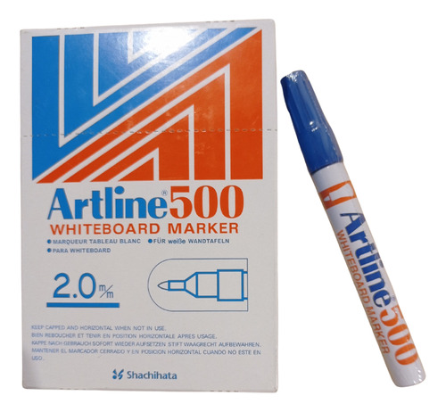 Plumón Recargable Para Pizarra Color Azul Artline 500