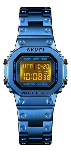 Skmei - Reloj Digital 1433bu Para Mujer Correa Azul Bisel Azul