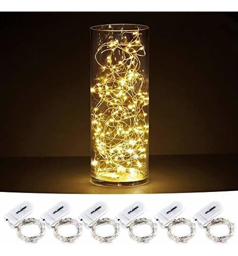 Paquete Cylapex De 6 Luces De Cadena Estrelladas Con 20 Micr