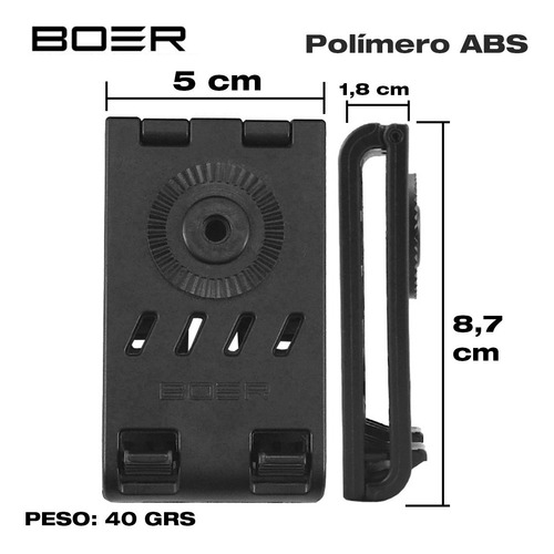 Clip Adaptador Dual Pasacinto Molle Boer Polimero