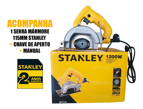 Imagem 8 de 10 de Serra Mármore 220v Stanley 4.1/2 1200w Tipo Makita