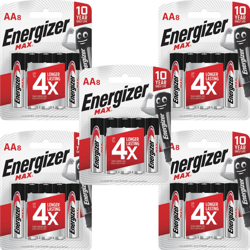 Pilha Aa8 Energizer Longa Duração Max Com 40 Unidades