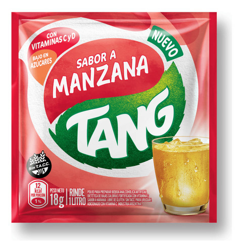 Jugo en polvo Tang manzana 18gr por caja de 20 sobres