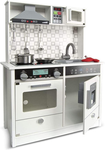 Imagen 4 de 8 de Cocina De Madera Con Luz Sonido Y Accesorios Para Niñas 94cm