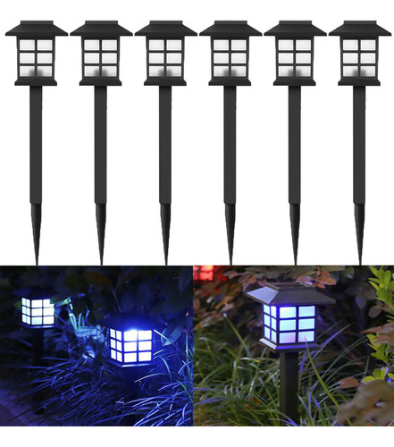 Kit 6 Lámparas Solares Pincho Jardín Poste Led Decoración