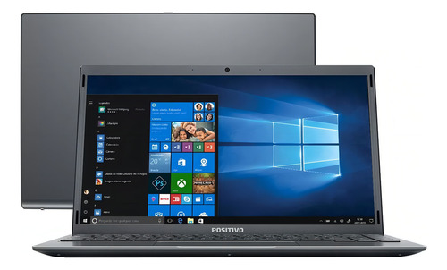 Notebook Motion Gray 14'' Q4128c 128g 4gb Ram W10 Positivo Cor Cinza - Excelente (Recondicionado)