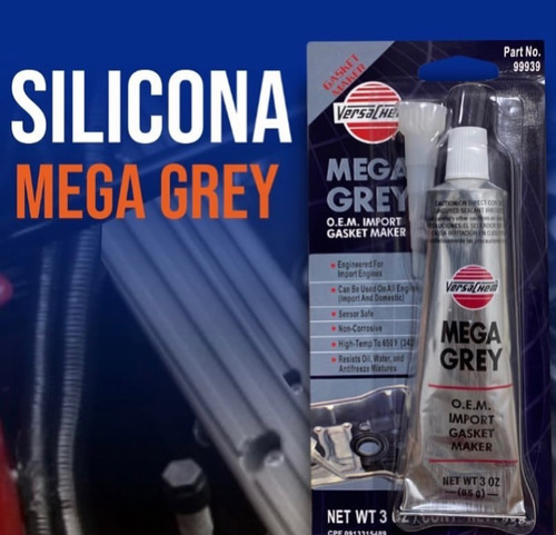Silicon Gris Mega Grey Alta Temperatura 85g 