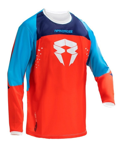 Remera Rpm Cross Mix Rojo/azul T:xl-bmmotopartes