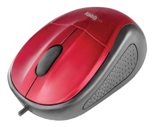 Mouse Alambrico Easy Line El-993315 Conexion Usb Color Rojo 
