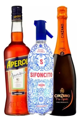 Combo Aperitivo Aperol + Cinzano To Spritz + Soda Sifoncito