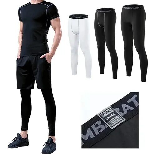 Mallas Deportivas De Compresión Hombre Performance Licra Dry