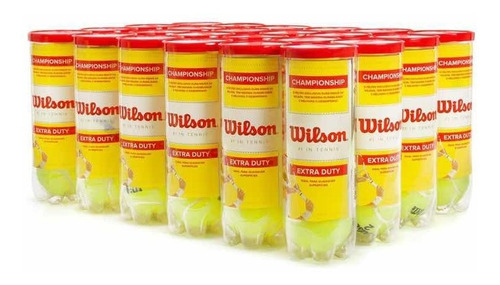 Bola De Tenis Wilson Championship Caixa Com 24 Tubos Durável Cor Amarelo