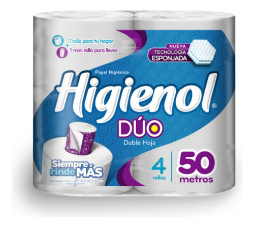 Higienol Duo Doble Hoja 4 Rollos X 50m