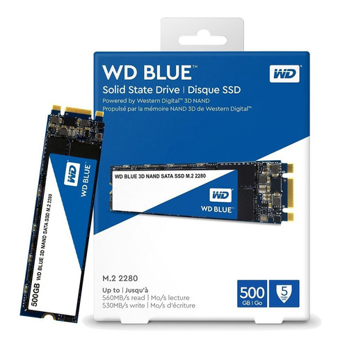 Disco Sólido 500 Gb Wd Blue 3d Nand Ssd M.2 2280 Wds500g2b0b