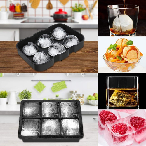 Imagen 5 de 6 de Molde Para Hielo Esferas Y Cubos Grandes 2 Piezas