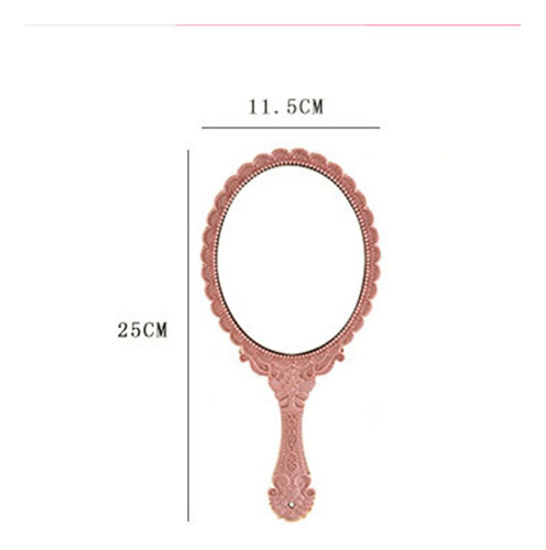 Espelho Portátil Abs+material De Vidro Handle Small Mirror