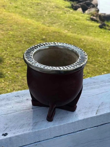 Imagen 2 de 6 de Mate Camionero Con Virola Aluminio Cincelado Cuero Premium