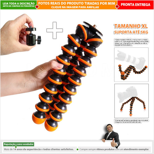 Tripé Xl Gorilla Pod P/ Camera Smartphone Celular Até 5kg