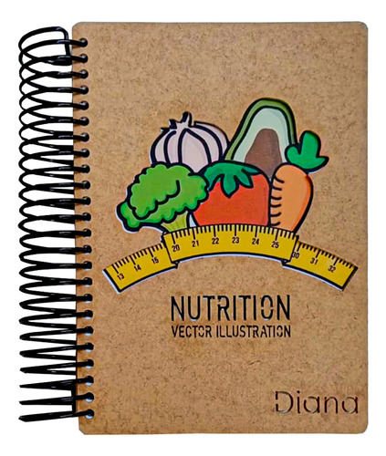 Libreta Portada Personalizada Salud Nutrición ½ Carta E75
