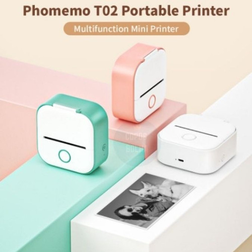 Mini Impressora Térmica Etiqueta Phomemo Bluetooth T02