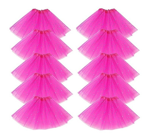 Tutus Niñas Falda Princesa Fiesta Disfraz Fuscia Est 10 Unid