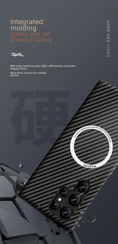 Funda A Prueba De Golpes Con Estampado De Fibra De Carbono Para Samsung S23 Ultra