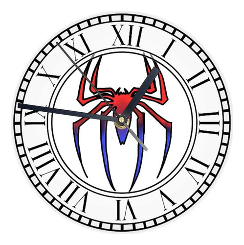Reloj Redondo Madera Brillante Spiderman Mod 23