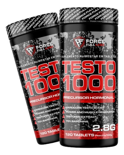 Kit 2 Testo 1000 Power Testoosterona 70% Saponina 4 Meses