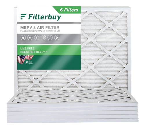 Filtro De Aire Merv 8 De 18 X 25 X 1 (6 Unidades), Filt...