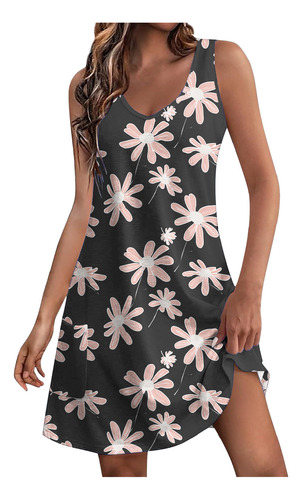 Un Vestido Casual De Verano Para Mujer Con Cuello Gradual Si