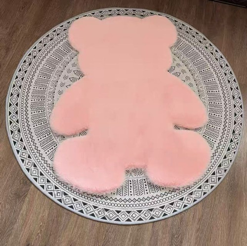 Alfombra Modelo Oso De Peluche Peludo Bajada De Cama