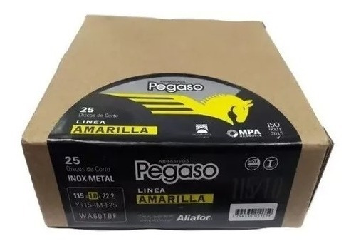 Disco De Corte Aliafor Pegaso 115 Mm 1.6 Metal Caja X 25 Un.