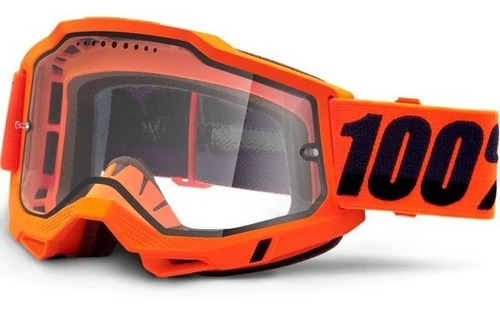 Óculos 100% Accuri 2 Enduro Moto Orange Clear Vented Dual Frame Color Laranja Tamanho Adulto