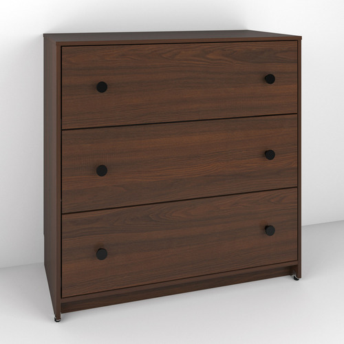 Cómoda - Modena, Mueble Armable Para Ropa De 3 Cajones Nogal Touch