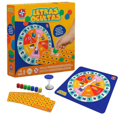 Jogo Infantil Educativo Letras Ocultas Tabuleiro Estrela