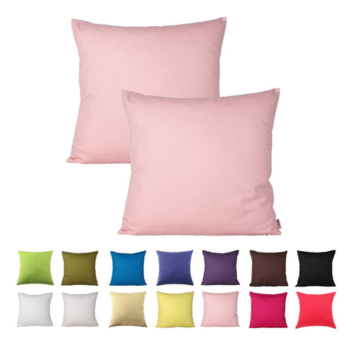 2 Funda Almohada Decorativa Algodon Color Solido Para Sofa 5