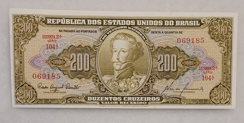 C098 200 Cruzeiros 2°estampa D. Pedro I Sob/fe Muito Rara