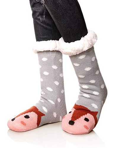 Pantumedias Con Corderito Medias Antideslizante Invierno 