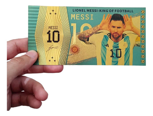 Billete Futbol Souvenir Messi Seleccion Argentina Qatar 2022