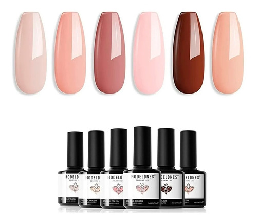 6 Esmaltes De Uñas De Gel Marca Modelones  Gel Nail Polish