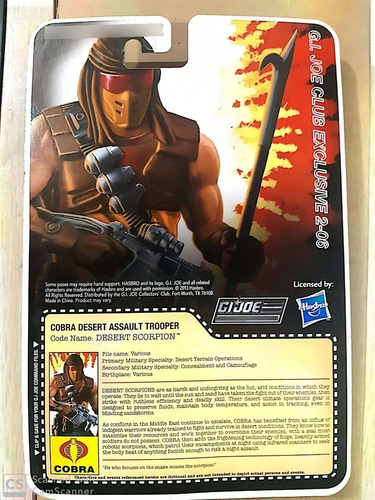 Figura Gi Joe 25th Collector Desert Scorpion Cobra Desert