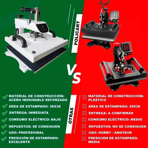 Combo 8 En 1 De Maquina Para Sublimar Remeras Tazas 38 X 38