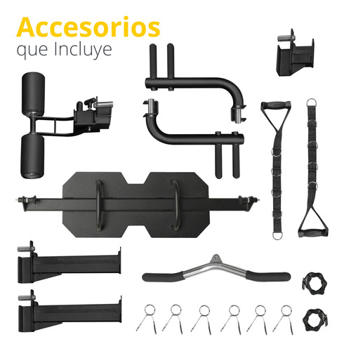 Gimnasio Multifuncional Smith Tayga T4 Estructura Negro Tapizado Negro