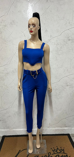 Conjunto Abgail Calça, Cropped E Cinto Slim 