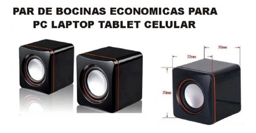 Par De Bocinas Alámbricas Para Pc , Laptop, Tablet Y Celular