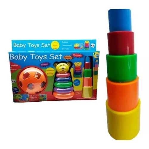 Jogo Educativo Baby Toys Set Encaixe 24 Peças Pica Pau 580