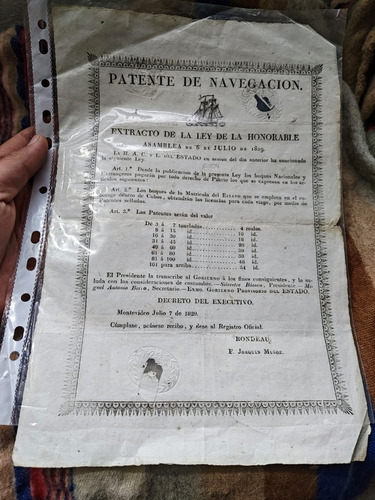 Documento Patente De Navegación 1829 